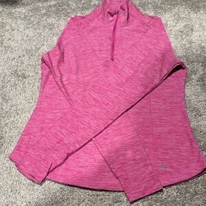 Old Navy Pink Heather Quarter-Zip Pullover